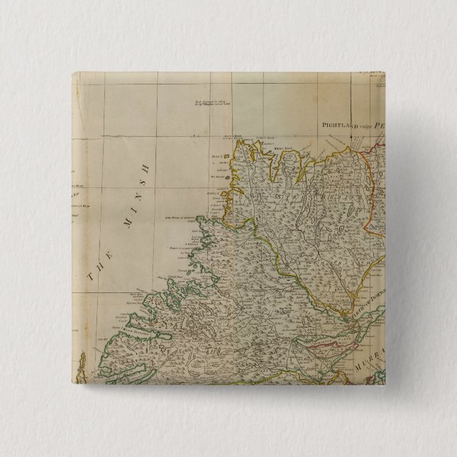 Scotland north 2 inch square button (Front)
