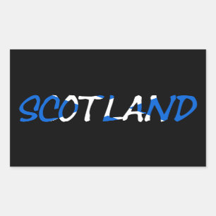 Scotland overlaid on Scottish Flag stkcn Sticker