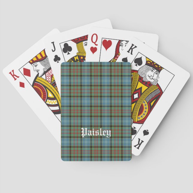 Scotland Paisley District Tartan Personalized Playing Cards (Back)