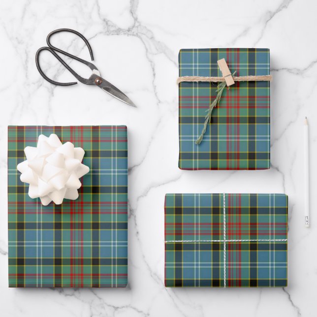 Scotland Paisley District Tartan Wrapping Paper Sheet (Front)