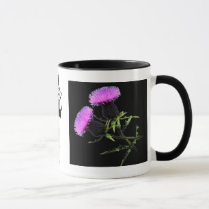 Scotland Piper, Thistle flower andrews flag Mug