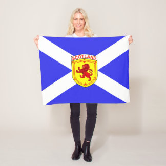 Scotland,  Rampant lion,  Ancient flag of Scotland Fleece Blanket