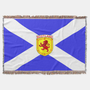 Scotland,  Rampant lion,  Ancient flag of Scotland Throw Blanket