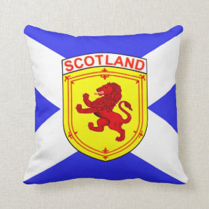 Scotland, Rampant lion, Ancient flag of Scotland Throw Pillow