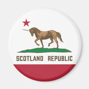Scotland Republic California Flag Unicorn Magnet