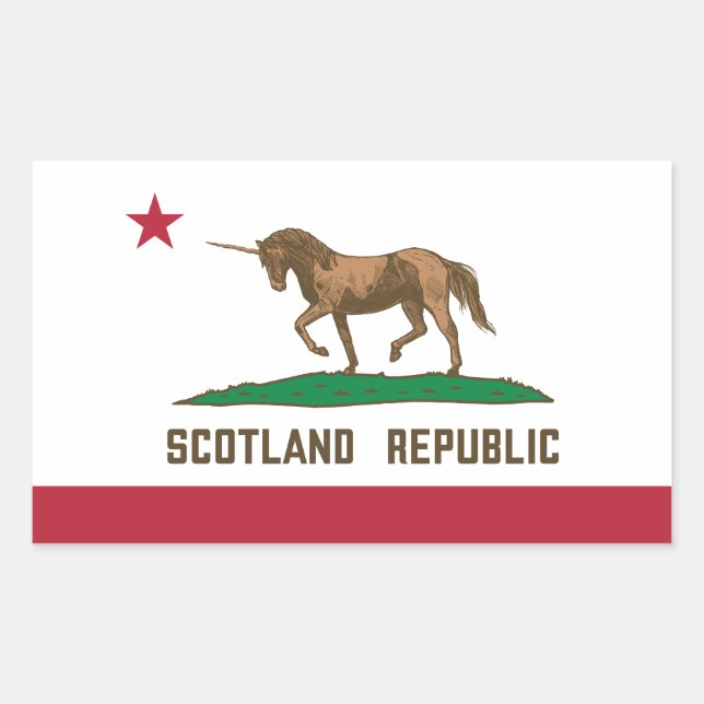 Scotland Republic California Flag Unicorn Sticker (Front)