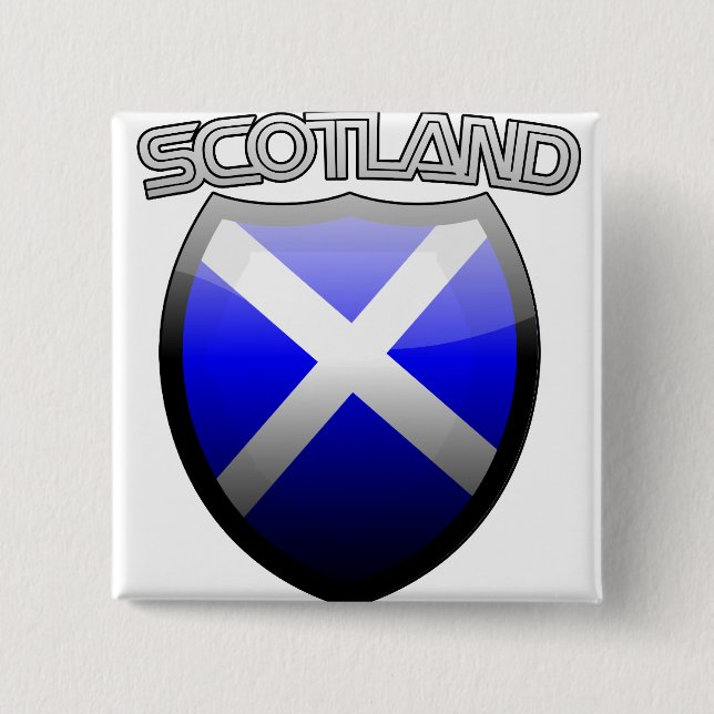 Scotland Retro Glass 2 Inch Square Button (Front)