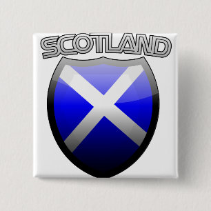 Scotland Retro Glass 2 Inch Square Button