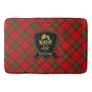 Scotland Rose Thistle Tartan Bath Mat