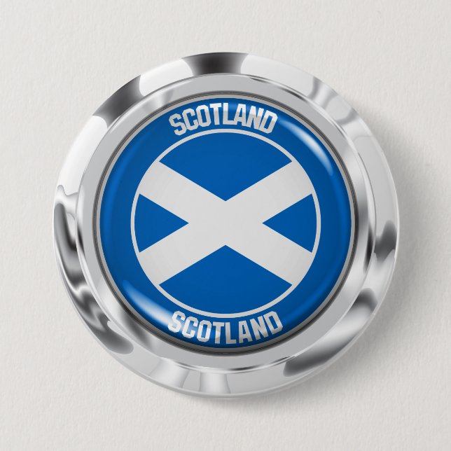 Scotland Round Emblem 3 Inch Round Button (Front)