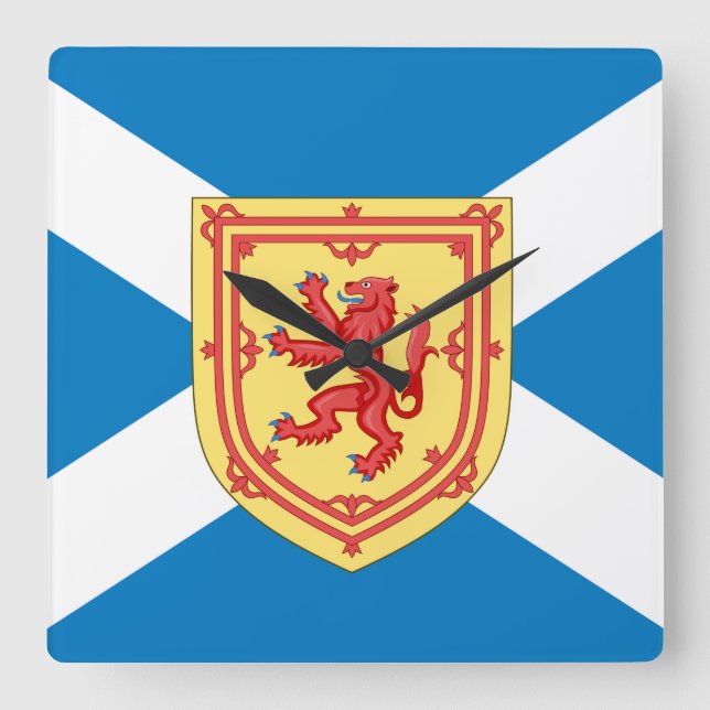 Scotland Royal Arms and Flag Square Wall Clock (Front)