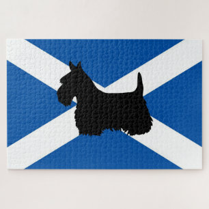 Scotland Saint Andrew's flag/Scottish Terrier dog Jigsaw Puzzle