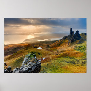 Scotland Scenic Rolling Hills Landscape Poster