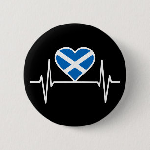 Scotland - Scotland Flag Heartbeat 2 Inch Round Button
