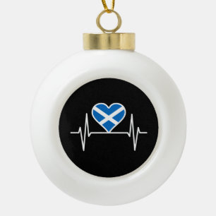 Scotland - Scotland Flag Heartbeat Ceramic Ball Christmas Ornament