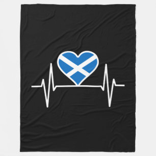 Scotland - Scotland Flag Heartbeat Fleece Blanket