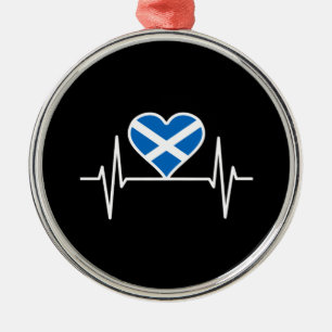 Scotland - Scotland Flag Heartbeat Metal Ornament