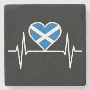 Scotland - Scotland Flag Heartbeat Stone Coaster