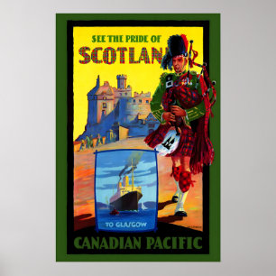 Scotland Scotsman Pipe Player Celtic Edinburgh Poster