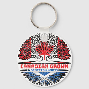 Scotland Scottish Canadian Canada Tree Roots Flag Keychain