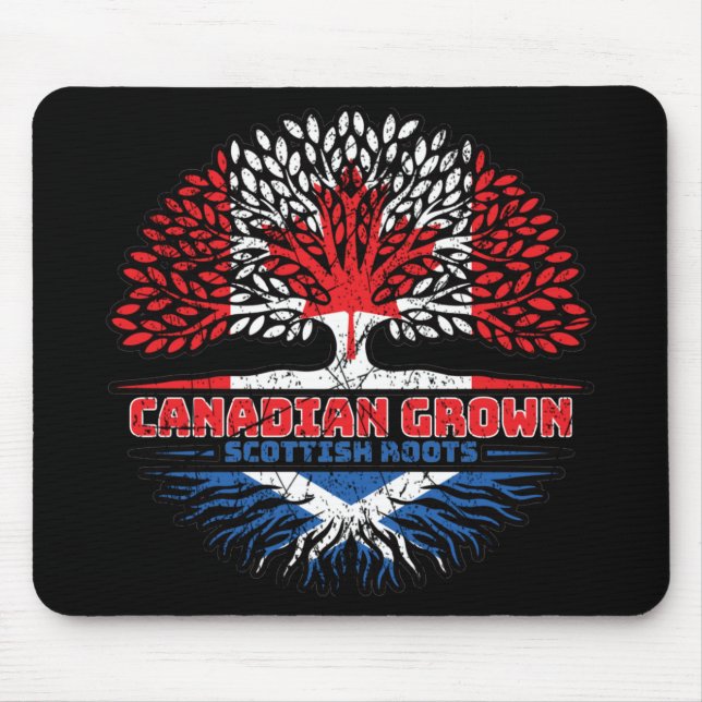 Scotland Scottish Canadian Canada Tree Roots Flag Mouse Pad (Front)