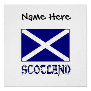 Scotland Scottish Flag Black Personalization  Poster