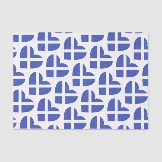 Scotland/Scottish Flag-inspired Hearts Tissue Paper (Front)