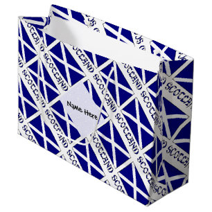Scotland Scottish Flag Tiled Black Personalization Large Gift Bag