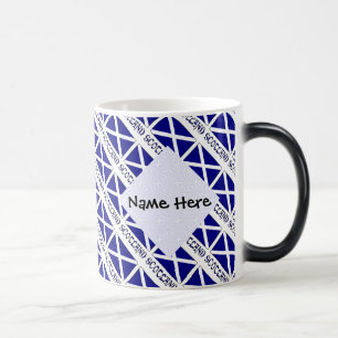 Scotland Scottish Flag Tiled Black Personalization Magic Mug