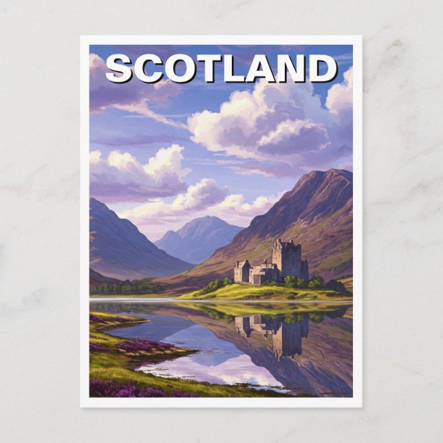 Scotland Scottish Highlands Castle Travel Postcard (Front)