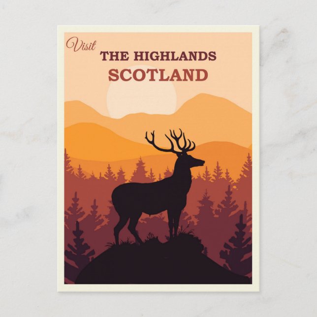 Scotland Scottish Highlands Vintage Travel Postcard (Front)