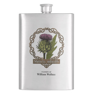 Scotland Scottish Thistle and Scots Gaelic Toast Hip Flask