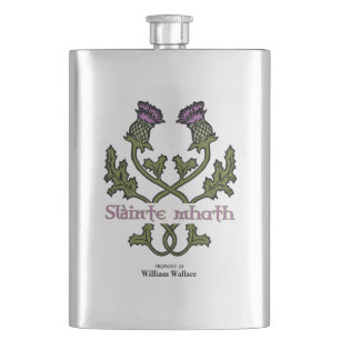 Scotland Scottish Thistle and Scots Gaelic Toast Hip Flask