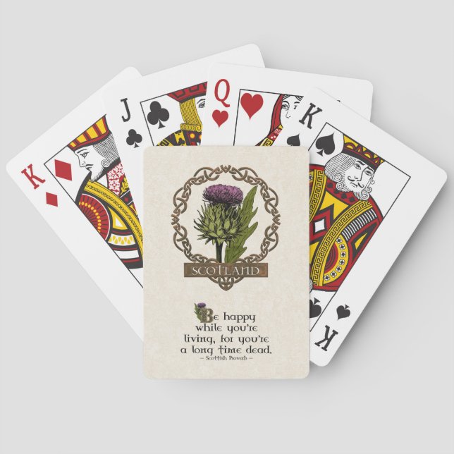 Scotland Scottish Thistle Celtic Knots Playing Cards (Back)