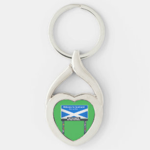 Scotland sign visit travel Scottish gift Keychain