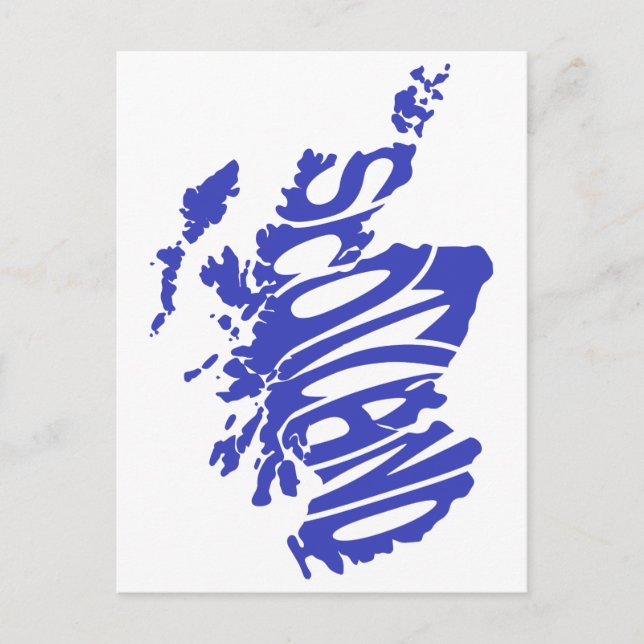 Scotland Silhouette Word Art Postcard (Front)