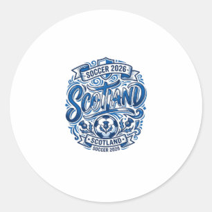 Scotland Soccer 2026 Soccer Bold Country Typograph Classic Round Sticker