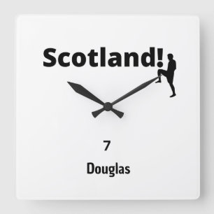 Scotland Soccer, customizable Square Wall Clock