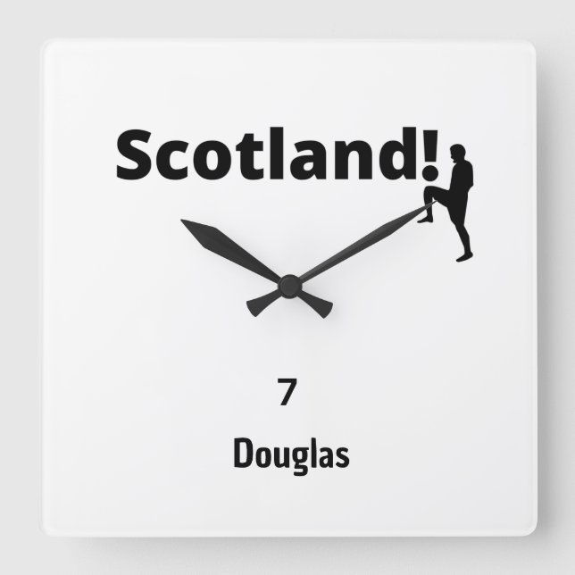 Scotland Soccer, customizable Square Wall Clock (Front)