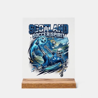 Scotland Soccer Spirit Skeleton Striker Nations Pr Acrylic Sign