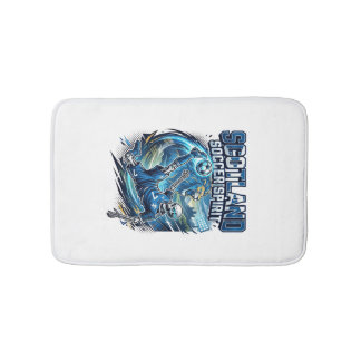 Scotland Soccer Spirit Skeleton Striker Nations Pr Bath Mat