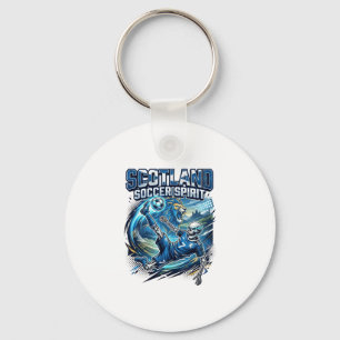Scotland Soccer Spirit Skeleton Striker Nations Pr Keychain