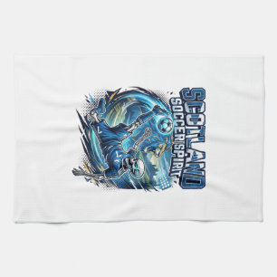 Scotland Soccer Spirit Skeleton Striker Nations Pr Kitchen Towel