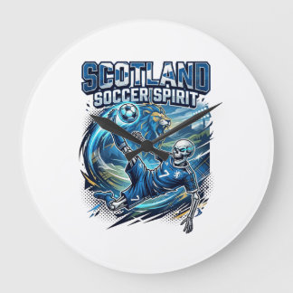 Scotland Soccer Spirit Skeleton Striker Nations Pr Large Clock