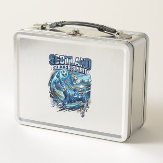 Scotland Soccer Spirit Skeleton Striker Nations Pr Metal Lunch Box