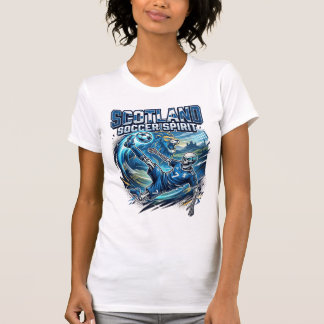 Scotland Soccer Spirit Skeleton Striker Nations Pr T-Shirt