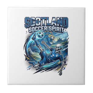 Scotland Soccer Spirit Skeleton Striker Nations Pr Tile
