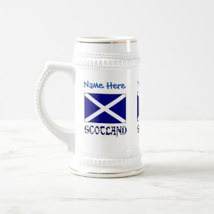 Scotland St. Andrew Cross Flag Personalized Beer Stein