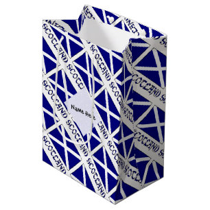 Scotland St Andrew's Cross Flag Tiled Your Name Medium Gift Bag