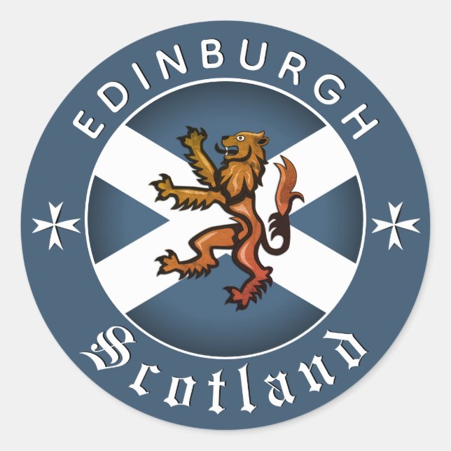 Scotland Sticker, Edinburgh, Scottish Flag Classic Round Sticker (Front)